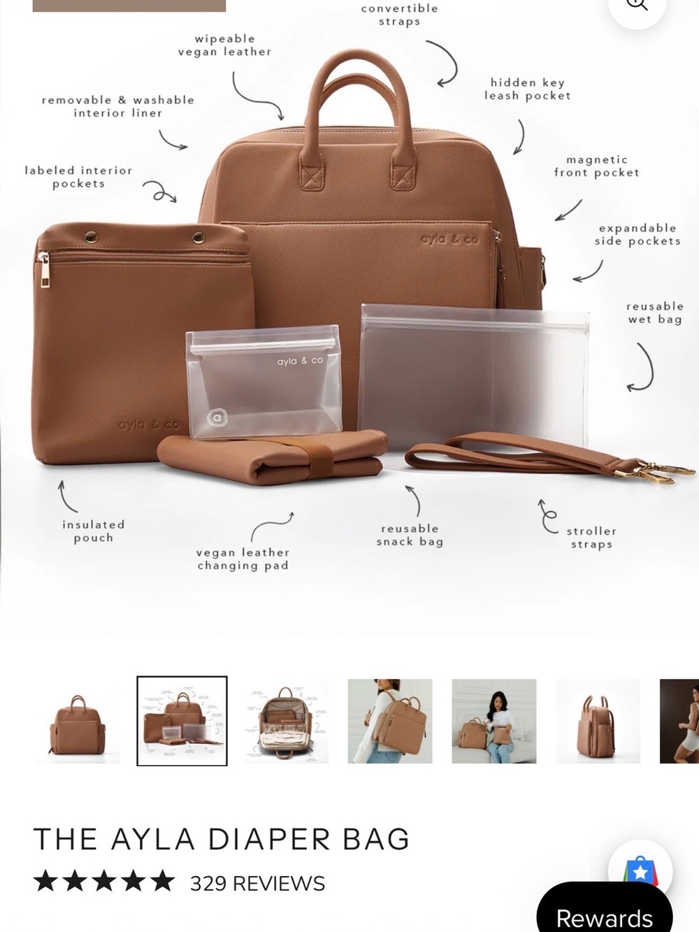 Ayla & Co Caffe Diaper Backpack - Picture 10 of 10